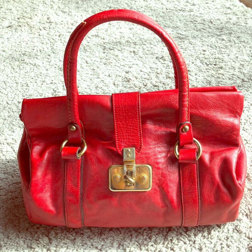 True Vintage Red Leather Hand Bag